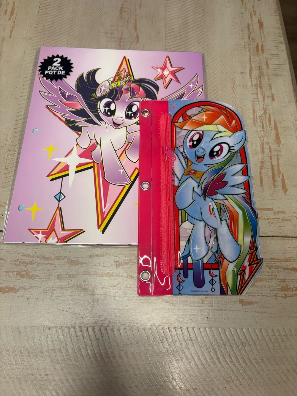 🌈 My Little Pony Folder (2) & Pencil Pouch School Set NWT